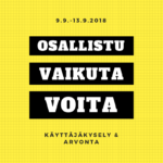Vastaa käyttäjäkyselyyn ja osallistu arvontaan!